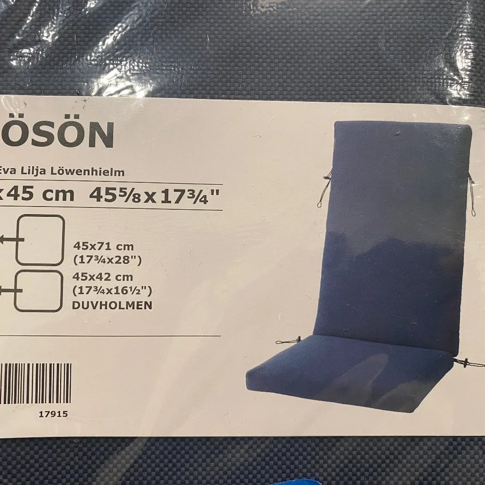 NEW  IKEA FRÖSÖN Cover For Seat/back Pad Outdoor Blue 45 5/8x17 3/4